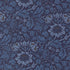 Morris Muse Flowering Scroll Twilight quilting cotton by Barbara Brackman for Moda Fabrics featuring William Morris-inspired blue floral scrolls, tulip blossoms, and botanical vines on a rich twilight blue background.