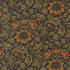 Morris Muse Flowering Scroll Ebony quilting cotton by Barbara Brackman for Moda Fabrics featuring William Morris-inspired floral scrolls, tulip blossoms, and botanical vines in olive and golden tones on an ebony background.