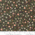 Morris Muse Clover Ebony quilting cotton by Barbara Brackman for Moda Fabrics featuring delicate blush clover blossoms, tiny white flowers, and trailing botanical vines on a rich ebony background.