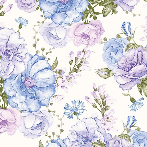 Judy's Bloom - Roseland Blue Yardage