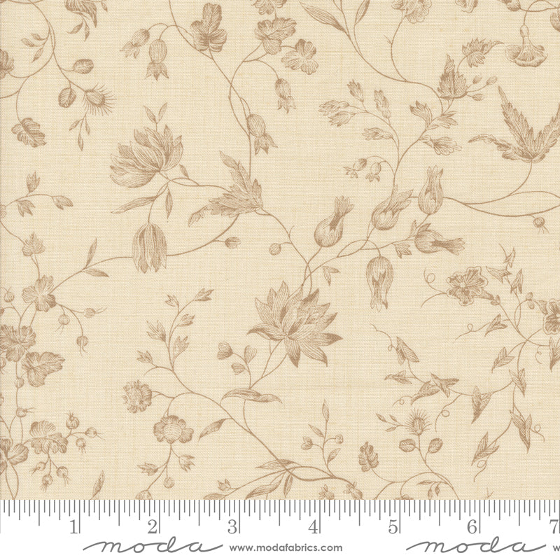 Sacre Bleu Pivoine Florals Pearl fabric by French General for Moda