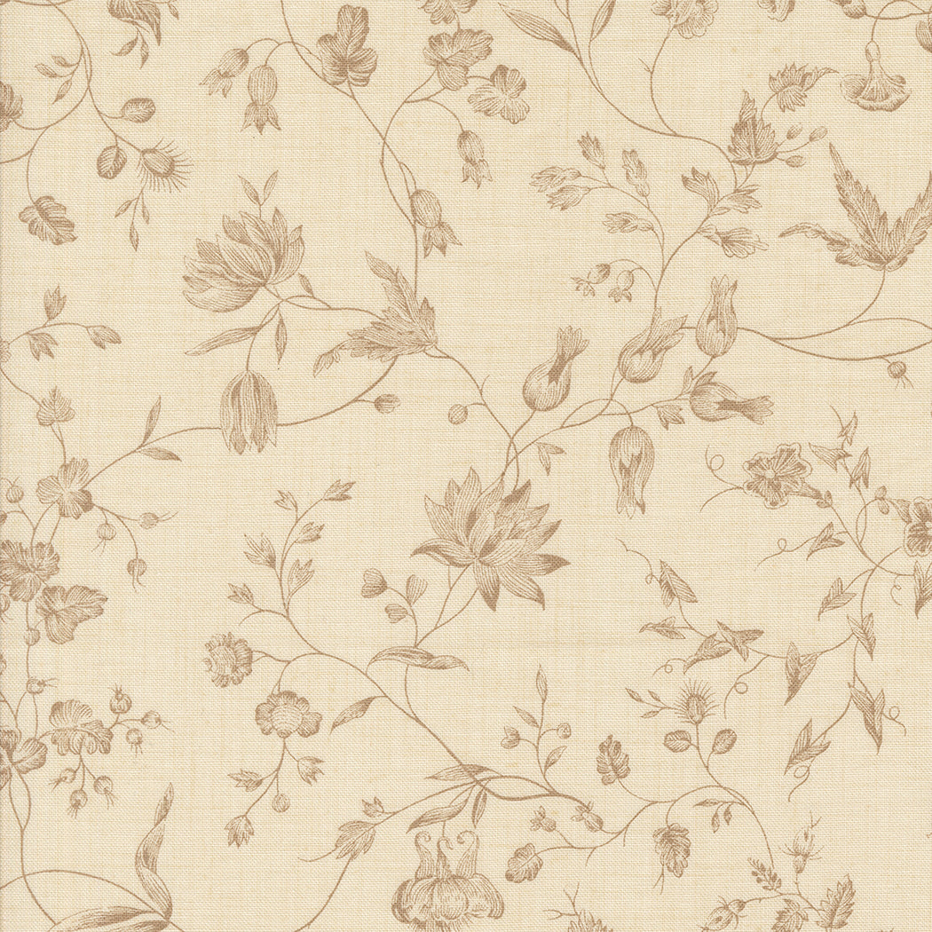 Sacre Bleu Pivoine Florals Pearl fabric by French General for Moda