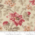 Vintage floral quilting cotton fabric with romantic red flowers on pearl background by French General for Moda Fabrics