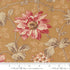 Vintage floral quilting cotton fabric with large blush pink flowers on tea gold background by French General for Moda Fabrics