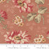 Vintage floral quilting cotton fabric with pink flowers and botanical vines on warm clay pink background by French General for Moda Fabrics
