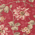 Vintage floral quilting cotton fabric with elegant pink flowers on rouge red background by French General for Moda Fabrics