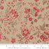 Vintage floral quilting cotton fabric with delicate red botanical flowers on neutral roche background by French General for Moda Fabrics