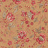 Vintage floral cotton fabric with red botanical flowers on warm tea beige background by French General for Moda Fabrics