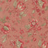 Vintage floral quilting cotton fabric with delicate red and pink botanical flowers on clay pink background by French General for Moda Fabrics