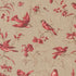 Vintage bird and floral quilting cotton fabric with red birds and delicate botanical motifs on neutral roche background by French General for Moda Fabrics