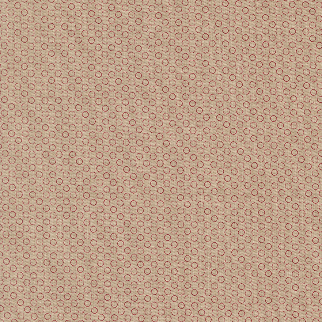 Tiny rouge ring pattern quilting cotton fabric on roche beige background by French General for Moda Fabrics