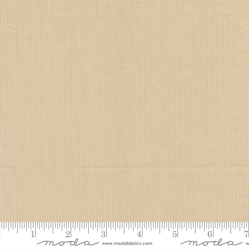 Neutral ticking stripe quilting cotton fabric on warm cream background by French General for Moda Fabrics