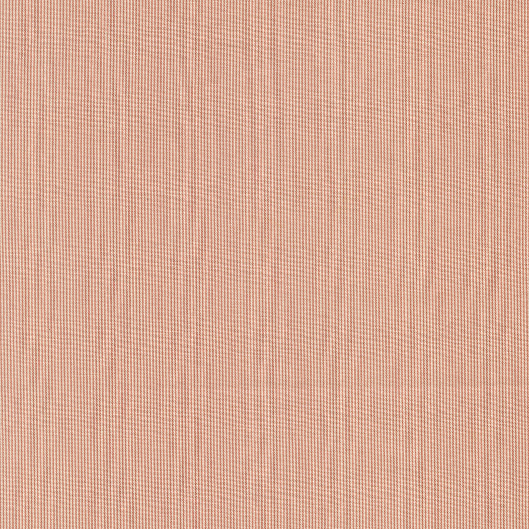 Fine clay pink ticking stripe quilting cotton fabric on cream background by French General for Moda Fabrics