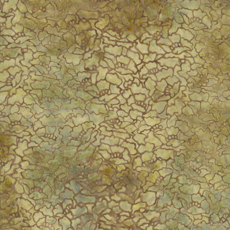 Best Of Malam Batiks - New Peony - Limestone Yardage