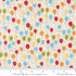 Animal Park Fun Balloons Dove fabric by Stacy Iest Hsu for Moda Fabrics featuring colorful floating balloons on a soft dove premium cotton background.