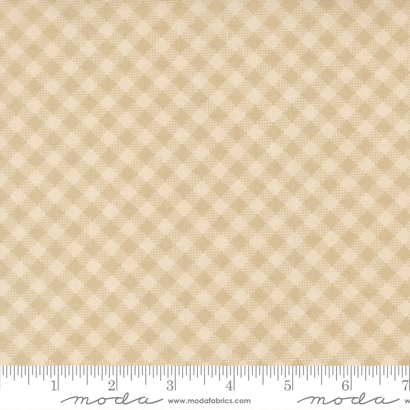Cloud Natural beige and cream checked quilting cotton from My Secret Garden by Stacy Iest Hsu for Moda Fabrics.