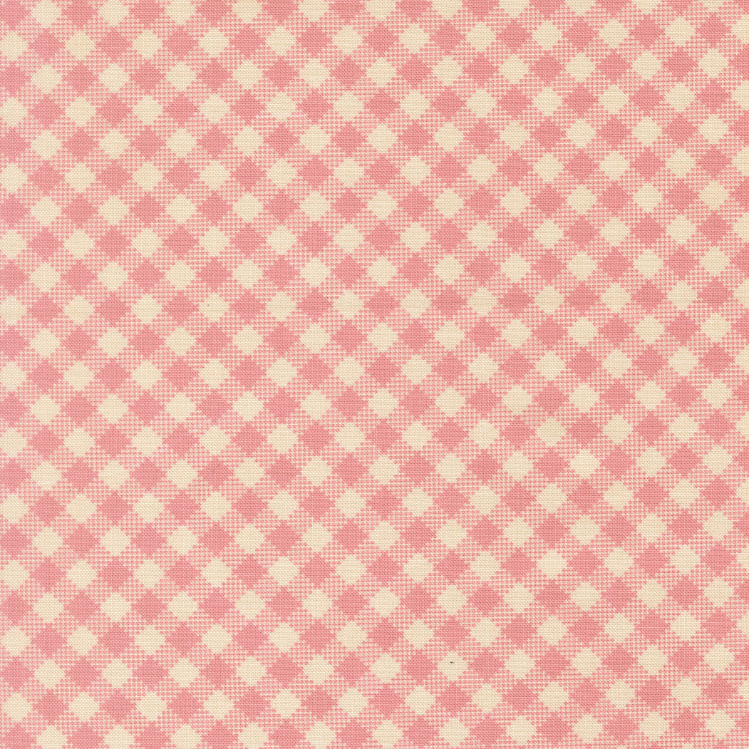 Blossom pink and cream checked quilting cotton from My Secret Garden by Stacy Iest Hsu for Moda Fabrics.