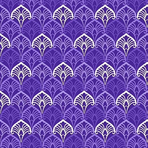 Lavender Fields - Avril Deco Dark Purple Yardage
