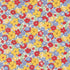 Close-up of 30s Playtime 2025 Bouncy Florals Primary fabric by Linzee McCray for Moda Fabrics, showing small vintage-style flowers in red, yellow, and blue on a cream background.