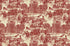America 250 Stonehenge Toile Red Beige fabric featuring historic American landmarks, eagles, and American flags in cardinal red on a parchment beige background.