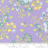 A close-up of Sherbet Sunshine Floral Bouquets Lavender Flannel Fabric by Corey Yoder for Moda Fabrics, showing soft cotton flannel with yellow and green floral sprays on a lavender background.