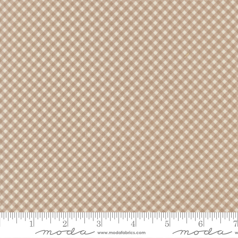 Lyda Rose Stone premium quilting cotton featuring a soft taupe background with tiny ivory geometric diamond print by Bunny Hill Designs for Moda Fabrics.