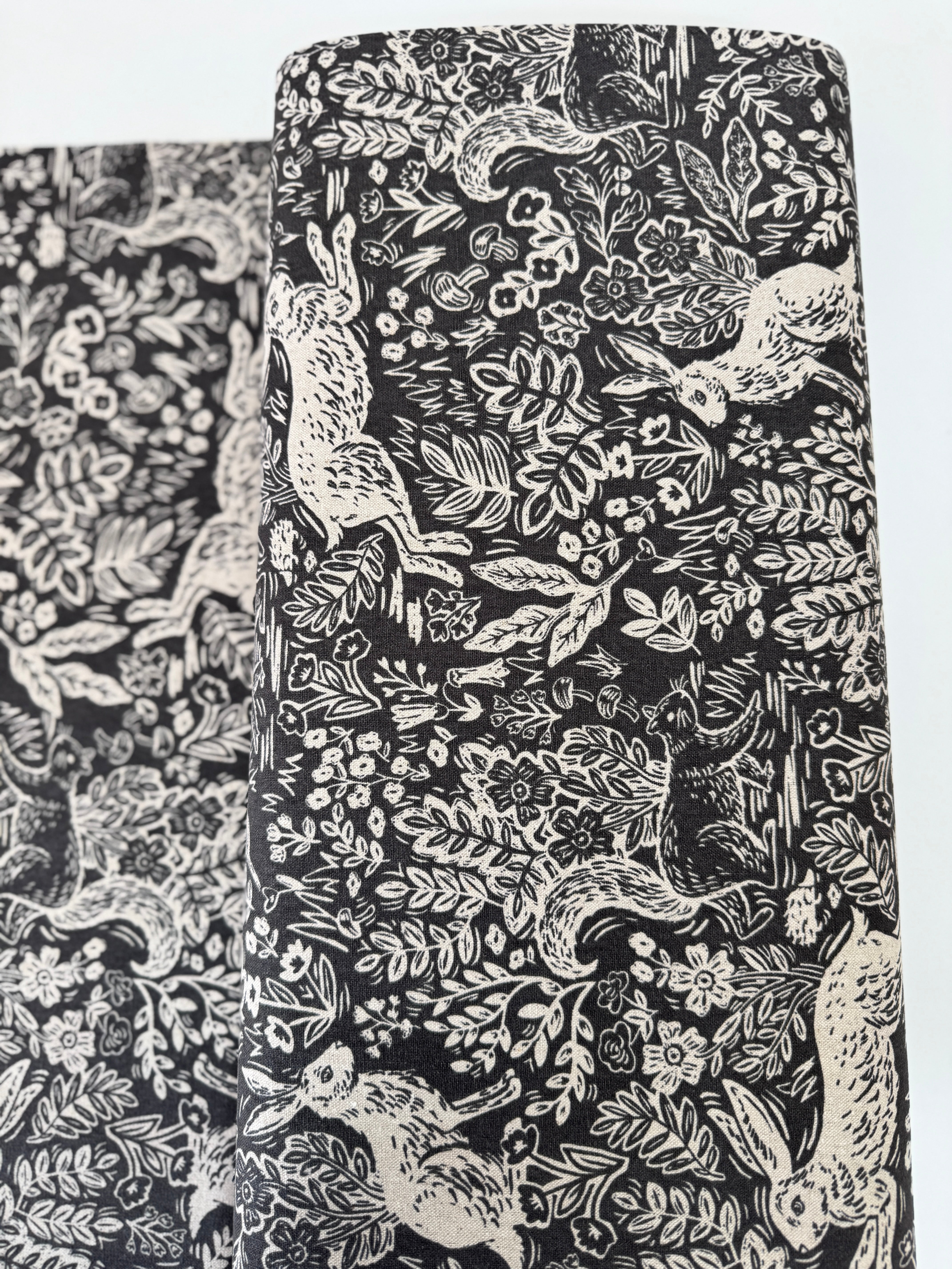 Wildwood Fable Gray Canvas Fabric by Rifle Paper Co. for Cotton + Steel