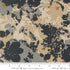 Cream cotton linen fabric with charcoal gray and golden floral design