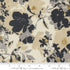 Cream cotton fabric with charcoal gray and golden abstract floral design