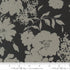 Charcoal cotton linen fabric with ivory floral silhouettes by Moda