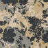 Cream cotton linen fabric with charcoal gray and golden floral design