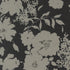 Charcoal cotton linen fabric with ivory floral silhouettes by Moda