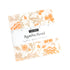 Agatha Road Charm Pack by Fig Tree and Co for Moda Fabrics showing 5 inch precut cotton quilting squares in cream and orange vintage prints