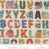 Alphabet collage quilting cotton fabric with vintage typography and paper ephemera by Cathe Holden for Moda Fabrics.