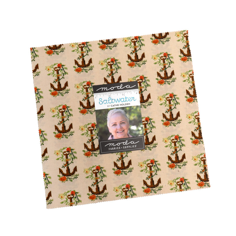 Saltwater layer cake Moda 10 inch nautical fabric squares bundle