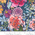 Soulstice Large Floral Watercolor Navy Canvas by Create Joy Project for Moda Fabrics featuring oversized watercolor flowers in vibrant shades on a rich navy premium cotton canvas background.