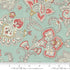 Sandalwood Fleur Paisley Eucalyptus fabric by 3 Sisters featuring elegant green paisley design on cotton background.