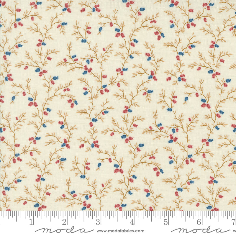 Sandalwood - Liana Floral Vine Opal by 3 Sisters for Moda Fabrics, soft cream vine quilting cotton.