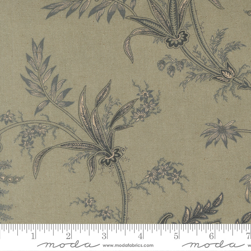 Breathtaking Blues Plume Mochi Linen Sky fabric by 3 Sisters for Moda Fabrics