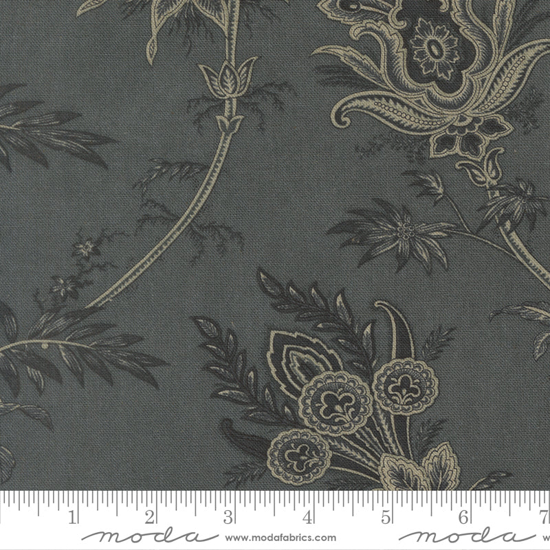 Breathtaking Blues Plume Mochi Linen Dusk fabric by 3 Sisters for Moda Fabrics