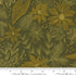 Old World Yuletide poinsettia floral pine green fabric with metallic gold accents by Fancy That Design House for Moda Fabrics