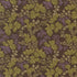 Collections Essence Florals Soil fabric by Howard Marcus for Moda Fabrics featuring olive green botanical leaves and lavender berry clusters on a rich brown background.