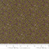 Collections Essence Little Vines Soil fabric by Howard Marcus for Moda Fabrics featuring delicate olive green vines with tiny lavender and ivory berry blossoms on a rich soil brown background.