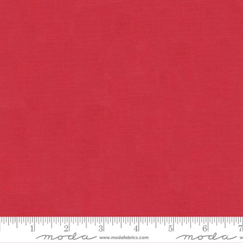 Cherry red Moda crossweave cotton fabric with textured woven look