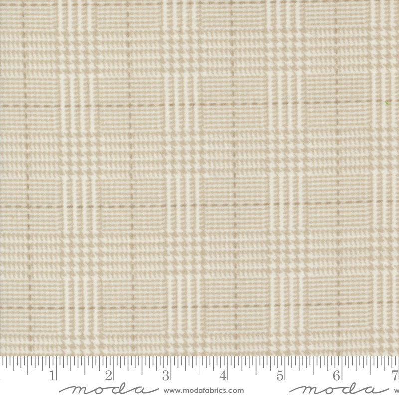 Farmhouse Flannels III - Box Checks Cream Flannel Yardage