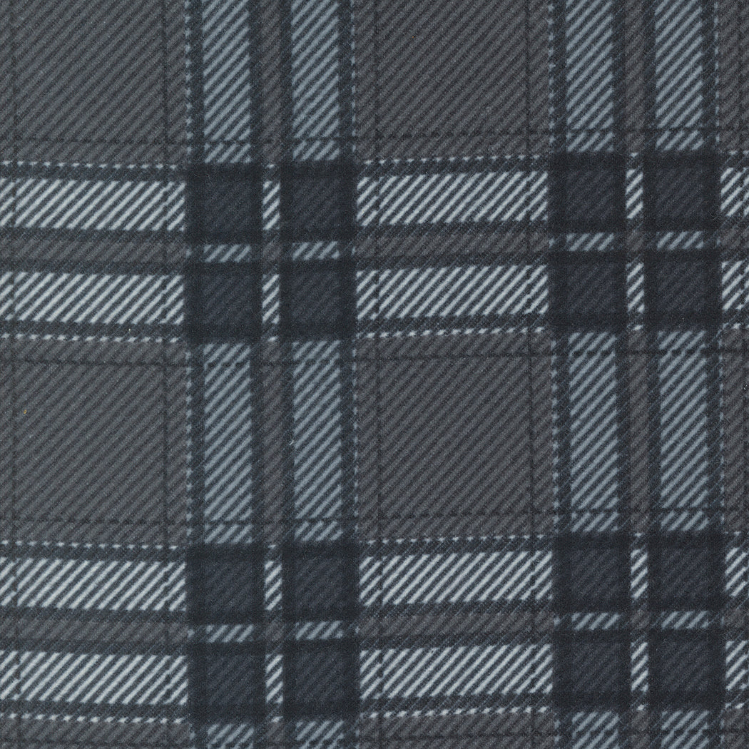 Farmhouse Flannels III - Moose Plaid Graphite Flannel Yardage