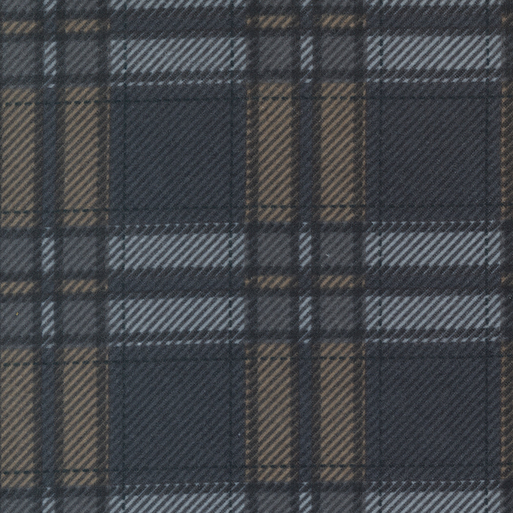 Farmhouse Flannels III - Moose Plaid Graphite Pewter Flannel Yardage