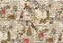 3 Sisters Marche De Noel cotton fabric by Moda with vintage Christmas script, poinsettias, trees, postcards, and holiday collage imagery.