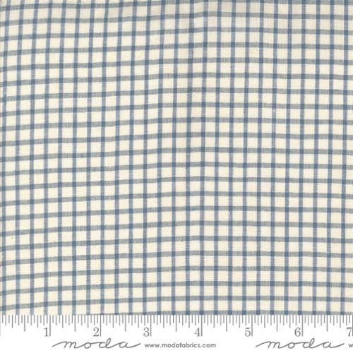 French General Woven Ginghams - Woad Pearl Check Yardage
