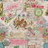 Vintage collage quilting fabric featuring antique postcards, birds, florals, lace, handwritten letters, sewing ephemera, and patchwork prints by Cathe Holden for Moda Fabrics.
